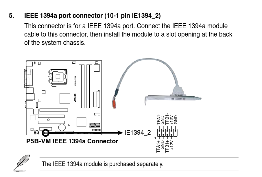 diagram showing how to connect the firewire bracket
