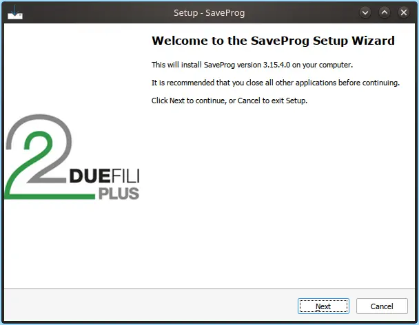 screenshot of the first page of a NSIS-like installer